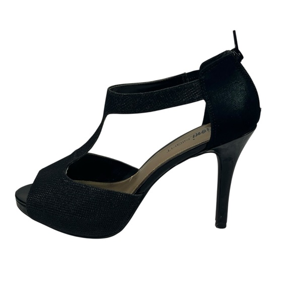 Fioni Night Stiletto Pumps Black Shimmer Strappy Evening Shoes 9 - Picture 11 of 14